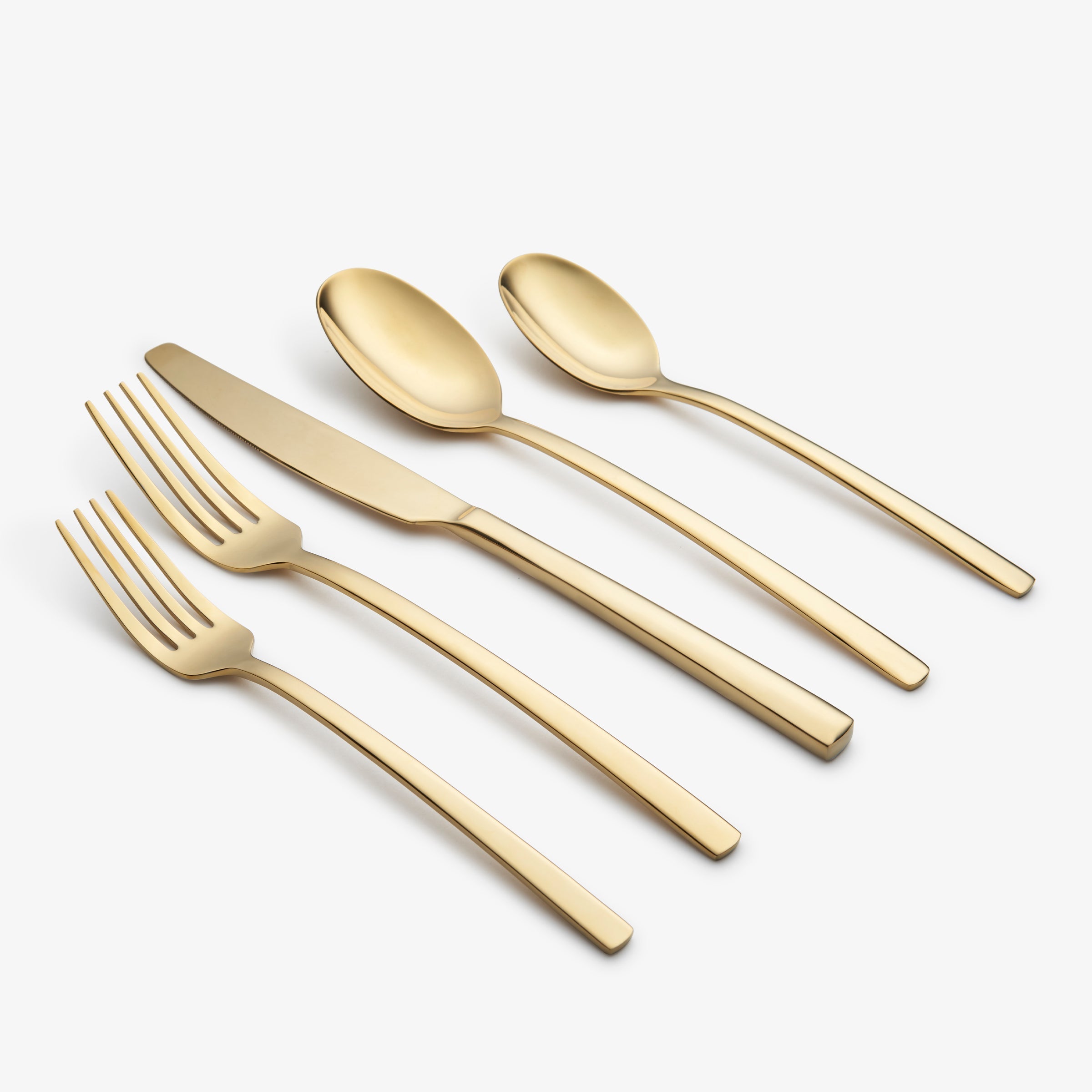 Gold Mirror Flatware Set 20-Piece for 4 | Beacon Modern Cutlery