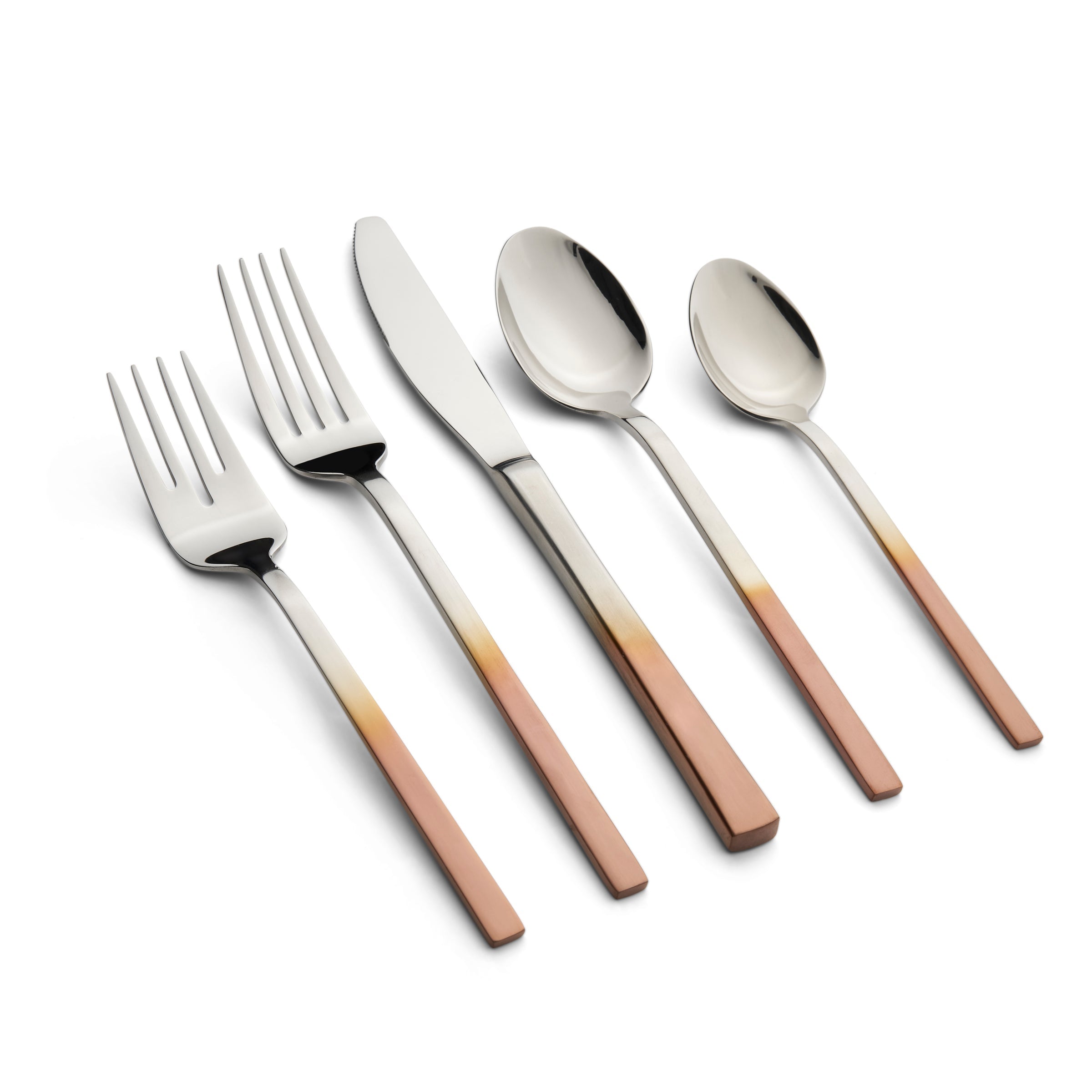 Copper Ombre Flatware Set 20-Piece for 4 | Kelvin Satin Mirror
