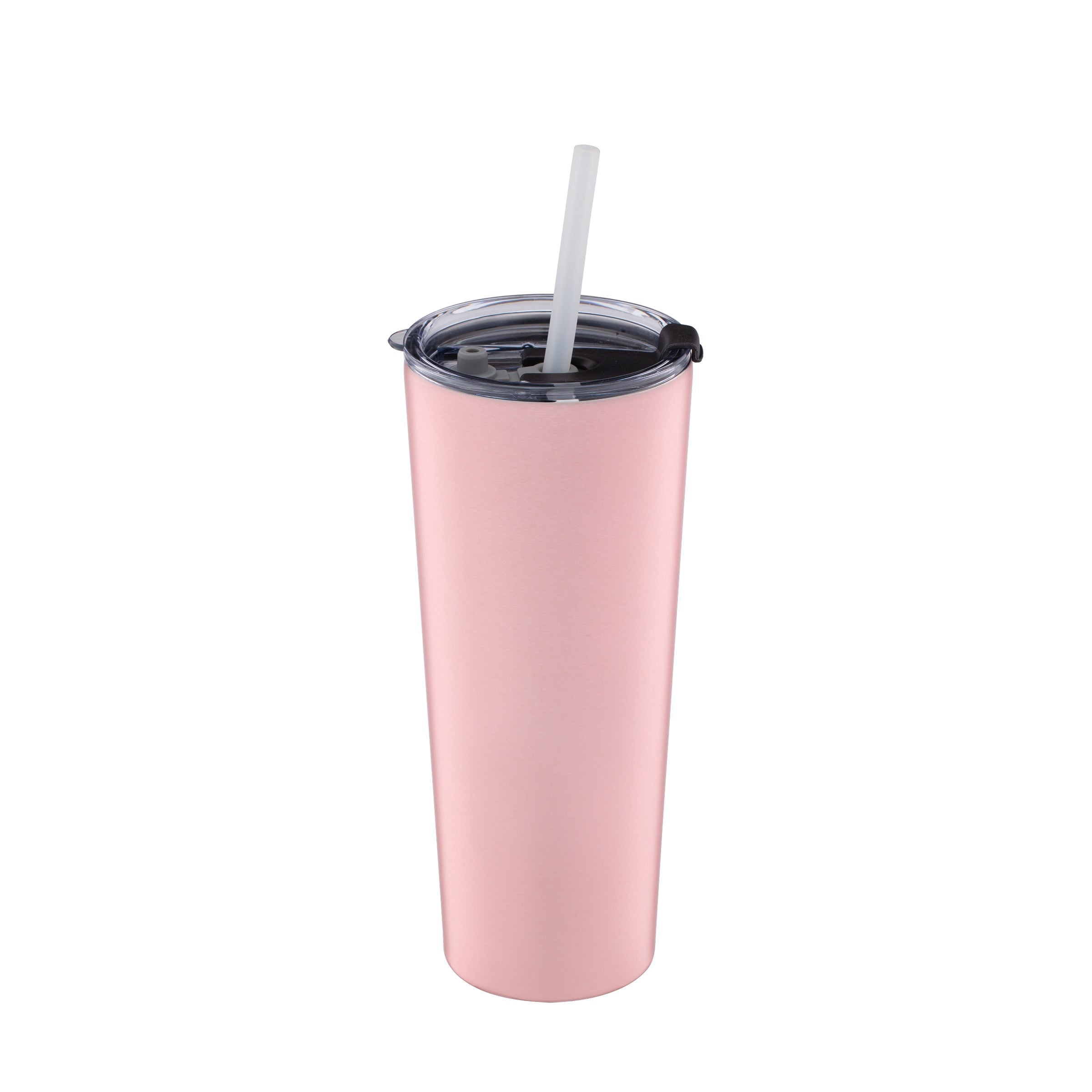 Pink Insulated Tumbler with Straw & Spill-Proof Lid | 24oz